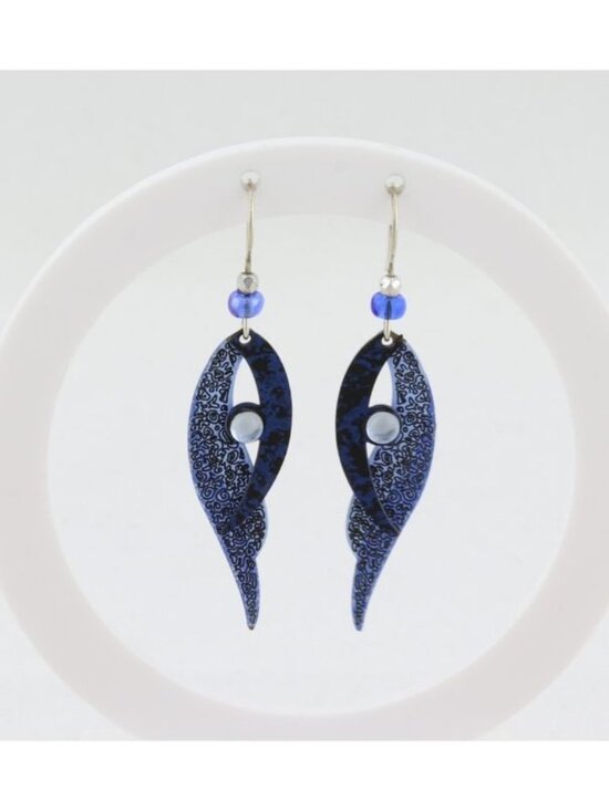 Unbranded Jewelry - Sterling Silver Hook - Modernist Abstract Dangle Drop Earrings 2" x 1/2"